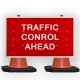 Traffic Control Ahead Cone Sign